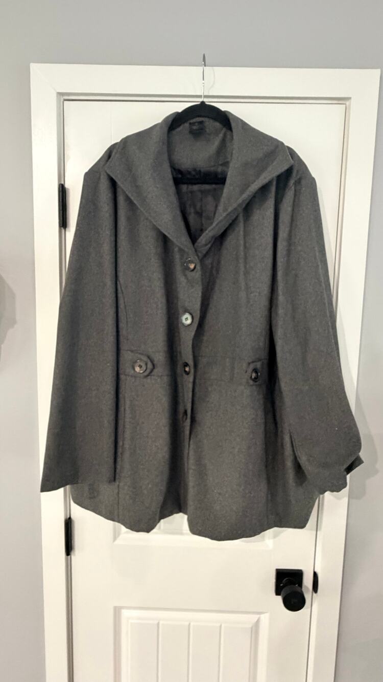 Sociology Charcoal Gray Button-Front Oversized Jacket Size 3XL